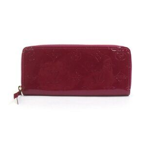 Auth LOUIS VUITTON Monogram Vern isZip Around Long Wallet Magenta